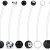 Ruifan Ruifan 6Pcs Mix Style Pregnancy Sport Maternity Flexible Bioplast Belly Navel Button Ring Retainer 14G 1 1/2Inch (38Mm) | Body Piercing Barbells