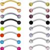 CrazyPiercing Crazypiercing 20Pcs 16G Eyebrow Rings Surgical Steel Curved Barbell Tragus Earring Piercing Jewelry 10Mm Length Daith Rook Piercing Jewelry | Body Piercing Barbells