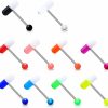 Melighting Melighting 10Pcs Titanium Pill Tongue Ring 14G Titanium G23 Pill Tongue Piercing Jewelry Uv Shaped 14Mm Tongue Barbell With Colorful Ball Tongue Jewelry For Women | Body Piercing Barbells