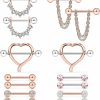 Ruifan Ruifan 14G 9/16Inch Crystal Ball Nipple Tongue Shield Ring Barbell Body Piercing Jewelry Retainer 8-14Pcs | Body Piercing Barbells