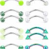 SCERRING Scerring Snake Eyes Tongue Rings 14G Stainless Steel Curved Barbell Nipplerings Nipple Rings Piercing Jewelry Retainer 16Mm 5/8Inch 16Pcs | Body Piercing Barbells