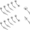 ZS Zs 10Pcs 16G/18G Spike Eyebrow Piercing Jewelry, Internal Thread Curved Barbell Vertical Labret Lip Rings, Spike Tragus Helix Earrings Rook Nose Bridge Rings | Body Piercing Barbells