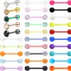 VANGOT Vangot 30-200Pcs 14G Surgical Steel Tongue Rings For Women Girls Stainless Steel Nipple Rings Barbell Body Piercing | Body Piercing Barbells