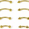 Dyknasz Dyknasz Eyebrow Piercing Jewelry Surgical Steel Curved Barbell Tiny Eyebrow Ring Vertical Labret Lip Jewelry Ear Rook Navel Small Belly Button Ring For Women Men 20G 16G 6Mm/8Mm/10Mm/12Mm | Body Piercing Barbells