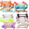 Suotarn Suotarn 40Pcs 14G Mix-Color Stainless Steel Straight Barbell Tongue Rings Bars Piercing 5/8\" Length Acrylic Glow In Dark Flexible Retainer Body Jewelry For Women Men | Body Piercing Barbells