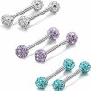 ORAZIO Orazio 6-8 Pcs 14G 316L Stainless Steel Cz Nipple Piercing Barbell Belly Button Ring For Women | Body Piercing Barbells