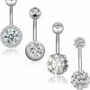 REVOLIA Revolia 14G Stainless Steel Belly Button Rings For Women Girls Navel Rings Cz Body Piercing | Body Piercing Barbells