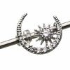 Pierced Owl Pierced Owl Clear Crystal Moon And Star Stainless Steel Industrial Barbell | Body Piercing Barbells