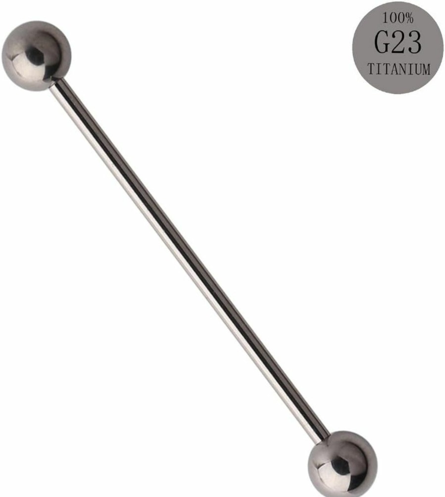 Ruifan Ruifan 1Pc Grade 23 Titanium Industrial Barbell Cartilage Earring Body Piercing 14 Gauge 1.5 Inch(38Mm) | Body Piercing Barbells