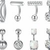 Longita Longita Belly Button Rings Short Bar For Women Stainless Steel Belly Ring Navel Piercing Jewelry 14G Colorful Ball Pack 6Mm 1/4" 8Mm 5/16" 10Mm | Body Piercing Barbells