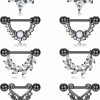 JOERICA Joerica 4 Pairs 14G Nipple Rings For Women 316L Stainless Steel Heart Teardrop Moon Star Opal Leaf Cz Barbell Nipple Rings Set Cute Nipplerings Piercing Jewelry | Body Piercing Barbells