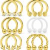 Dyknasz Dyknasz Horseshoe Circular Barbell Clear Diamond Cz Braided Barbell Nose Septum Rings Hoop Helix Cartilage Earring Surgical Steel Piercing Jewelry Retainer For Women Men 16G 3/8\"(10Mm) | Body Piercing Barbells