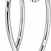 PENLYU 20G 10Mm Double Nose Ring Hoop For Single Piercing, Surgical Steel Silver Spiral Twist Nose Hoop For Women Men Birthstone 20 Gauge Nose Piercings Hoops Conch Ear Lobe Earrings Hoop | Body Piercing Barbells