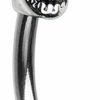 Pierced Owl Pierced Owl - 16Ga Sneering Skull Top 316L Surgical Stainless Steel Curved Barbell Eyebrow Ring | Body Piercing Barbells