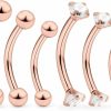 Ocptiy Ocptiy 16G Rook Piercing Jewelry Eyebrow Rings Hypoallergenic Surgical Steel Vertical Lip Labret Belly Snake Eye Tongue Ring Daith Earring Piercing Jewelry For Men Women Curved Barbells 6Mm 8Mm 10Mm | Body Piercing Barbells