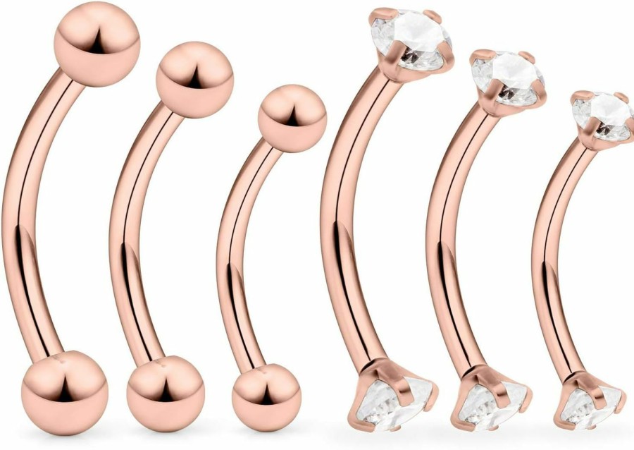 Ocptiy Ocptiy 16G Rook Piercing Jewelry Eyebrow Rings Hypoallergenic Surgical Steel Vertical Lip Labret Belly Snake Eye Tongue Ring Daith Earring Piercing Jewelry For Men Women Curved Barbells 6Mm 8Mm 10Mm | Body Piercing Barbells