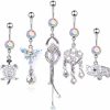 Shuning Shuning 5Pcs 14G Stainless Steel Belly Button Rings For Women Girls Turtle Elephant Cz Navel Rings Dangle Body Piercing Jewelry | Body Piercing Barbells