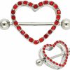 Excepro Excepro 14G Nipple Barbell 316L Surgical Stainless Steel Heart Shape Body Nipple Piercing | Body Piercing Barbells