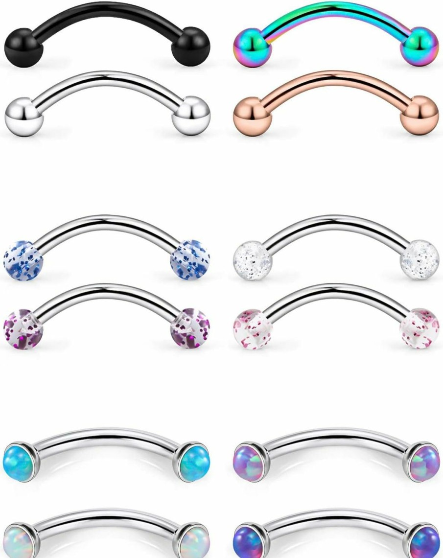 Jenxnjsjo Jenxnjsjo Rook Piercing Jewelry Eyebrow Piercing Jewelry Eyebrow Rings Eyebrow Piercing Eyebrow Jewelry Eyebrow Rings For Women Curved Barbell Piercing Jewelry Eyebrow Ring Rook Earrings Rook Jewelry | Body Piercing Barbells