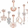 WASOLIE Wasolie One Set 14G Stainless Steel Body Piercing Jewelry Belly Rings Pack Surgical Steel Rings For Women. | Body Piercing Barbells