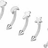 ZS Zs 5Pcs Stainless Steel Eyebrow Rings, 16G Curved Belly Rings Navel Barbell Helix Daith Tragus Earrings Spike Vertical Labret Lip Piercing Jewelry | Body Piercing Barbells