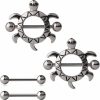 Ruifan Ruifan Fashion Nipple Shield Rings & Nipple Barbell Bar Retainer 316L Surgical Steel Body Piercing 14G 4Pcs | Body Piercing Barbells