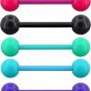 OUFER Oufer 14G 5Pcs Soft Acrylic Tongue Rings Barbell Colorful Tongue Barbell Tongue Piercing For Women | Body Piercing Barbells