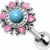 Pierced Owl Pierced Owl 16Ga Stainless Steel Pastel Flower Cartilage Barbell Earring | Body Piercing Barbells