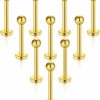 Briana Williams Briana Williams 16G Lip Rings Labret Studs Tragus Cartilage Helix Earring Stud Stainless Steel 6-12Mm Barbell Ear Lip Piercing Jewelry Black Silver Gold | Body Piercing Barbells