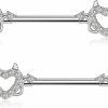 Melighting Melighting Devil Nipple Rings 14G Surgical Steel 316L Heart Shape Nipple Barbell Cz Nipple Piercing Jewelry For Women Men Body Piercing Jewelry | Body Piercing Barbells