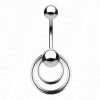 TOOLSSIDE Toolsside Vertical Hood Piercing Jewelry For Women With Two Rings - Belly Button Ring, Vch Jewelry Hood, Stainless Steel Belly Button Rings, Vch Piercing Jewelry 14G, Belly Button Piercing | Body Piercing Barbells