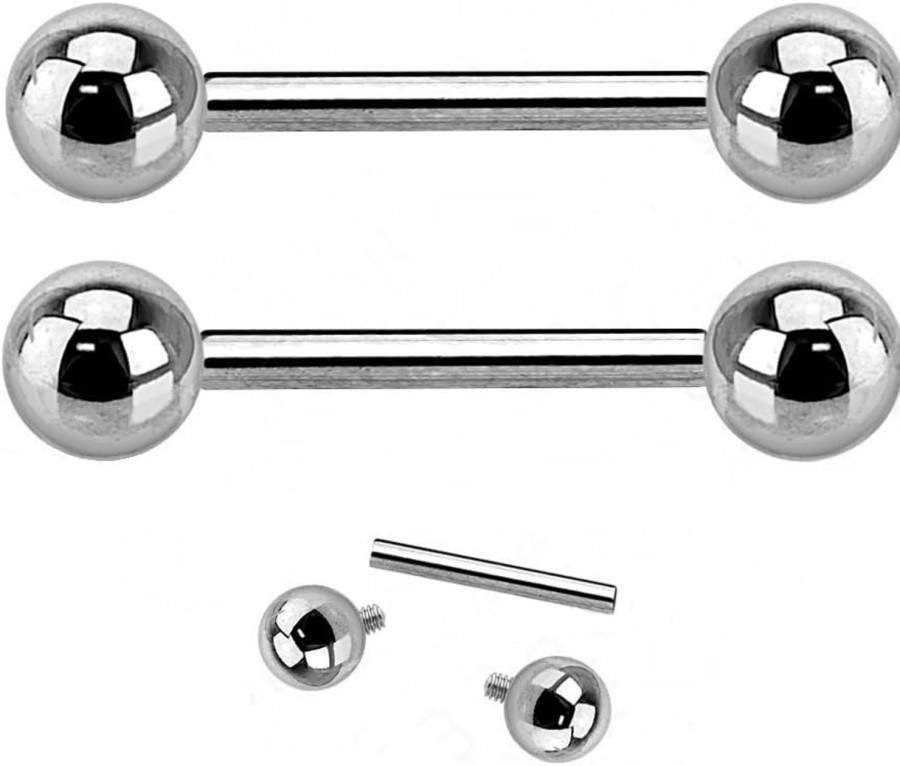 Pierced Owl Pierced Owl - G23 Implant Grade Solid Titanium Internally Threaded Barbells, Sold As A Pair | Body Piercing Barbells