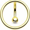 Melighting Melighting Gold Belly Button Ring 9K Solid Gold Reverse Belly Ring Round Gold Belly Piercing Jewelry 14G Navel Ring For Women Girls | Body Piercing Barbells