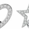 Niaspi Niaspi 2 Pcs 14G Heart Star Reverse Belly Button Rings For Women Girls Surgical Steel Glitter Cz Halo Curved Navel Barbell Simple Body Piercing Jewelry | Body Piercing Barbells