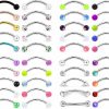 Hoeudjo Hoeudjo 40Pcs 16G Eyebrow Piercing Rook Earrings Daith Piercing Jewelry Curved Barbell Kit Surgical Steel Tragus Vertical Lip Rings For Women Men 8Mm (5/16\") - 10Mm (3/8\") | Body Piercing Barbells