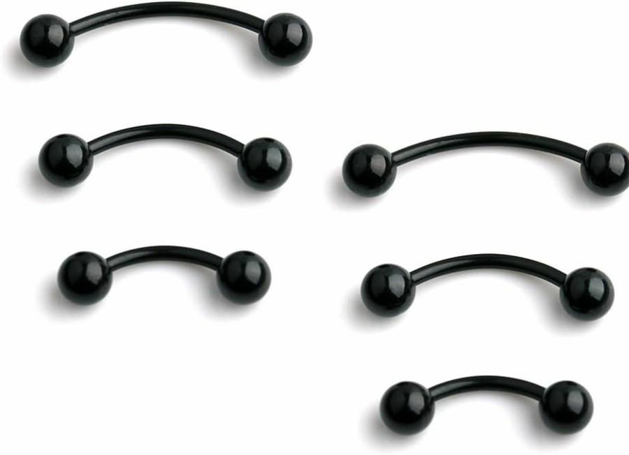 Ruifan Ruifan 3Prs(6Pcs) Surgical Steel Tiny Curved Eyebrow Ear Navel Belly Lip Ring Barbell Piercing Jewelry 20G 6Mm/8Mm/10Mm | Body Piercing Barbells