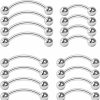 CrazyPiercing Crazypiercing 18G Curved Barbell Piercing Jewelry 16P Tragus Rook Eyebrow Rings Surgical Steel Vch Piercings Jewelry For Men/Women 6Mm 8Mm 10Mm 12Mm | Body Piercing Barbells