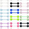 Lcolyoli Lcolyoli 36Pcs 14G Glow In Dark Flexible Acrylic Straight Tongue Barbell Nipple Ring Retainer Piercing Jewelry For Women Men 16Mm Bar | Body Piercing Barbells