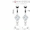 Forbidden Body Jewelry Forbidden Body Jewelry Surgical Steel Set Of Best Friend Matching Dangle Heart Belly Button Rings | Body Piercing Barbells