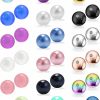 Ftovosyo Ftovosyo 20G 36Pcs Mix Color Replacement Balls Jewelry Piercing Stainless Steel & Clear Acrylic Barbell Parts For Lip Rings/Eyeborw Rings/Tragus/Helix/Cartilage Earrings Back 3Mm | Body Piercing Barbells