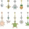 YADOCA Yadoca 10 Pcs 14G Dangle Belly Button Rings For Women Stainless Steel Cute Navel Rings Body Piercing Jewelry Set | Body Piercing Barbells