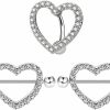 VERAMI Verami 14G Stainless Steel Cz Butterfly And Heart Nipple Rings 316L Butterfly And Heart Belly Button Ring Nipple Barbell Rings Body Piercing For Women | Body Piercing Barbells