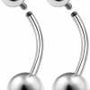 BanaVega Surgical Stainless Steel Internally Threaded Belly Rings 14 Gauge Non Dangle Navel Bars Piercing Jewelry See More Sizes And Colors | Body Piercing Barbells