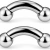 Ftovosyo Ftovosyo Pa Rings G23 Titanium Internally Threaded Bent Curved Barbell For Women Men Cr Ear Gauges Earrings 2G 4G 6G 8G 12G 12Mm/16Mm 1 Pair | Body Piercing Barbells