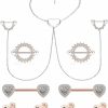 Cisyozi Cisyozi 14G Nipple Rings Chain Nipple Piercing Jewelry Stainless Steel Nipple Tongue Ring Barbell Piercing Jewelry For Women 14Mm Silver Rose Gold 9Pairs | Body Piercing Barbells