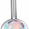 ZYTAIJEW Zytaijew Hypoallergenic 14G 10Mm G23 Pure Titanium Internally Threaded Belly Button Rings Petite Navel Ring For Women Body Piercing Jewelry Colorful Cz Astm F136 Belly Bars | Body Piercing Barbells