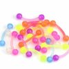 POYAMUSE Poyamuse Glow In The Dark Neon Colored Barbells - Piercing Retainer, Tongue Nose Eyebrow Nipple Flexible Acrylicbarbell For Women Men | Body Piercing Barbells