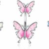 LOLIAS Lolias Surgical Steel Belly Button Rings Butterfly Snake Belly Button Rings Cz Crystal Navel Rings For Women Beach 14G | Body Piercing Barbells