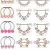 Kridzisw Kridzisw 16G 14G Nipple Rings Surgical Steel Nipple Tongue Nipplerings Shield Ring Piercing Body Jewelry Cz Round Shape For Women Girls 8-11Pairs | Body Piercing Barbells