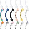 Hoeudjo Hoeudjo 18Pcs 16G Surgical Steel Eyebrow Ring Curved Barbell Eyebrow Piercing Body Jewelry For Women Men 10Mm (3/8\") | Body Piercing Barbells